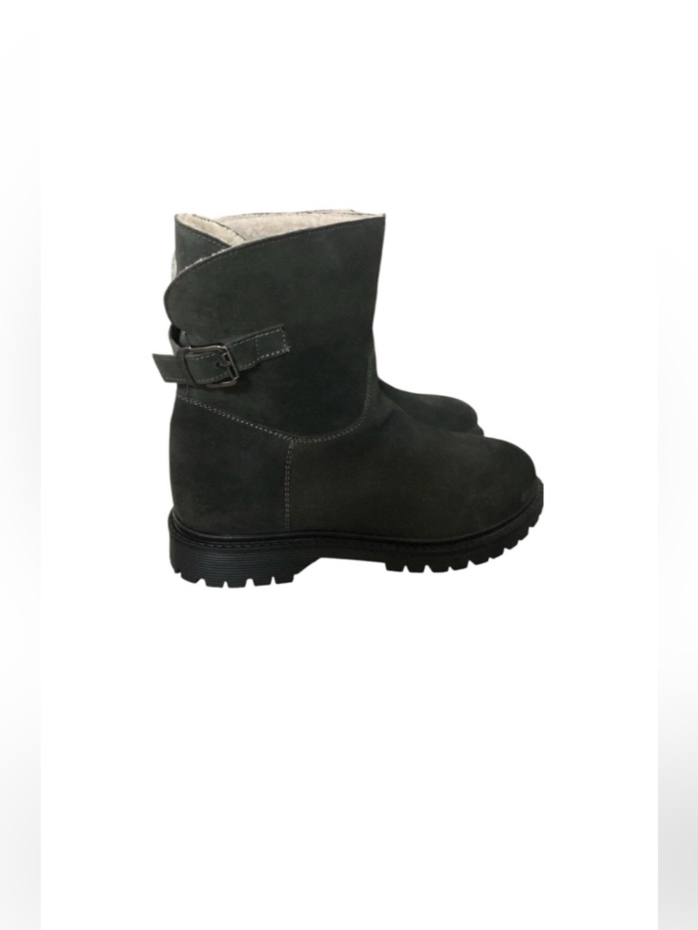 Skechers Suede Fleece Lined Boots In Moss Green Size 9.5